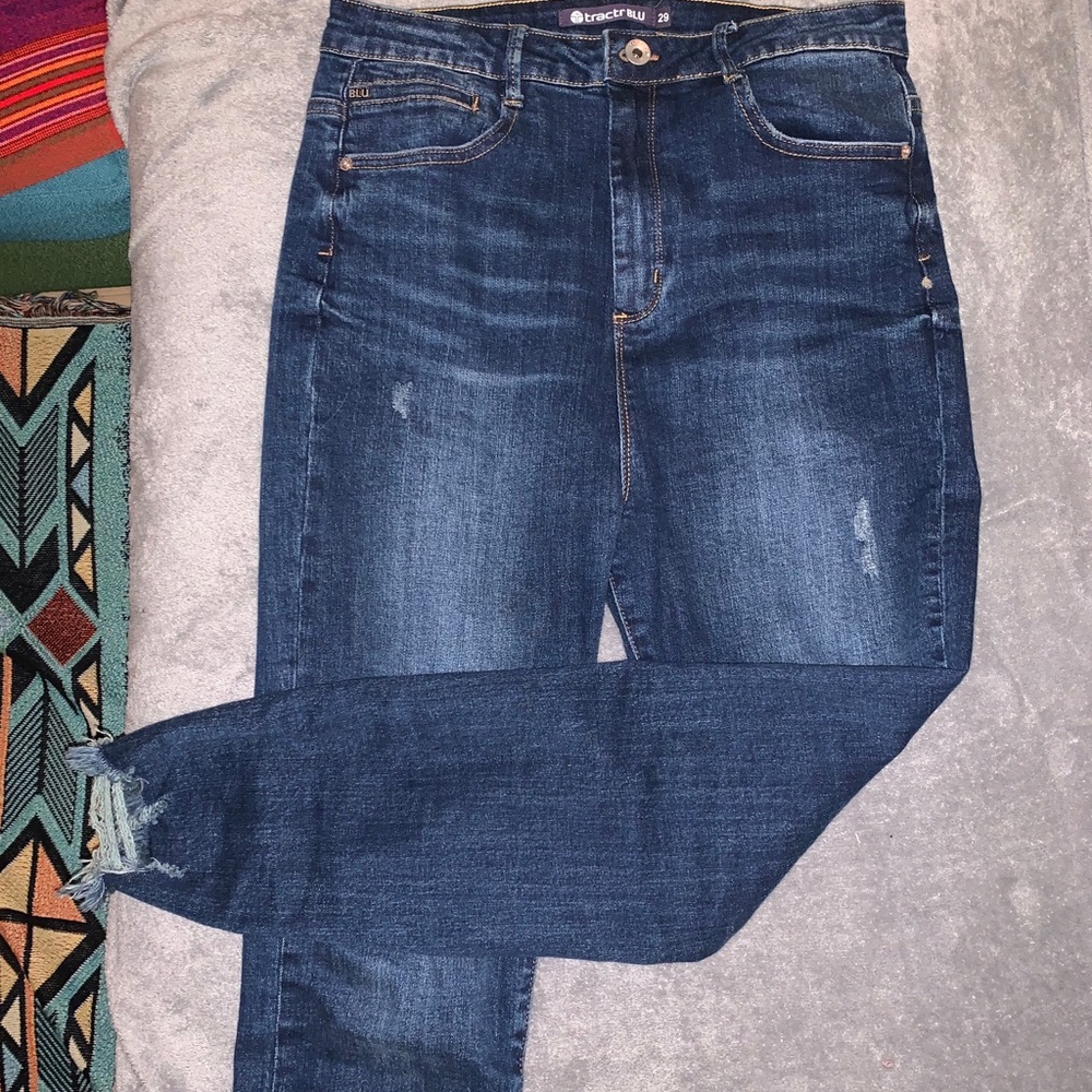 Blue Distressed Jeans - Picture 1 of 4